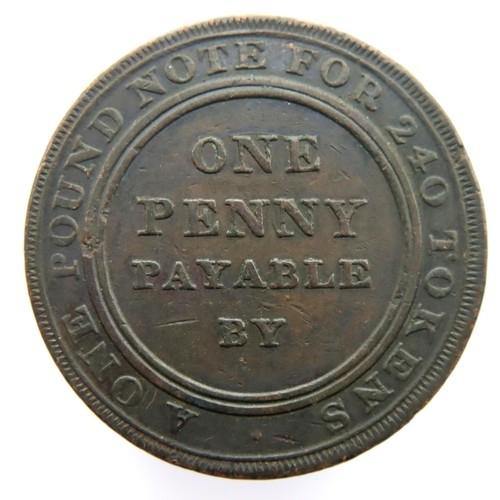 3072 - 1812 Samuel Bilston One Penny token. P&P Group 1 (£14+VAT for the first lot and £1+VAT for subsequen... 