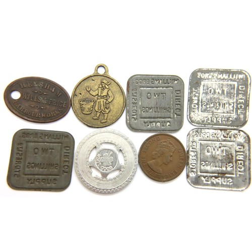 3070 - Williams Bros two shilling tokens and others. P&P Group 1 (£14+VAT for the first lot and £1+VAT for ... 