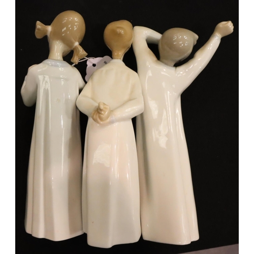 138 - Three Lladro figurines, one with missing lute end. P&P Group 2 (£18+VAT for the first lot and £3+VAT... 