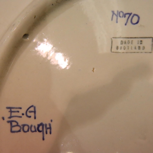 144 - Bough Pottery Scotland large wall charger, numbered 70 signed E.A. Bough, D: 41 cm. P&P Group 3 (£25... 