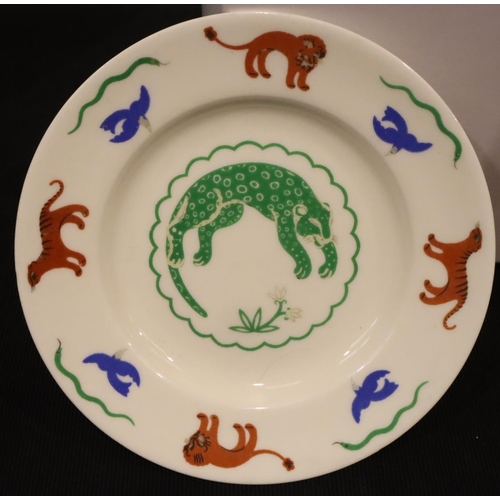 158 - Royal Worcester trio in an unusual pattern with tigers, snakes and birds. P&P Group 2 (£18+VAT for t... 