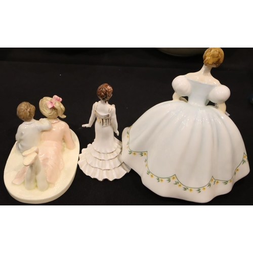 166 - Royal Doulton Letter To Santa, First Dance figurine and a further Coalport figurine. P&P Group 3 (£2... 