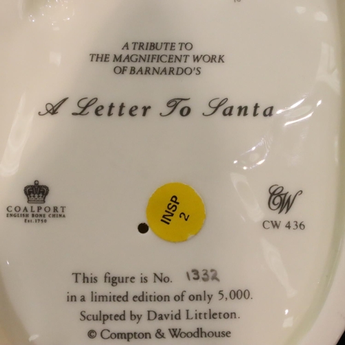 166 - Royal Doulton Letter To Santa, First Dance figurine and a further Coalport figurine. P&P Group 3 (£2... 