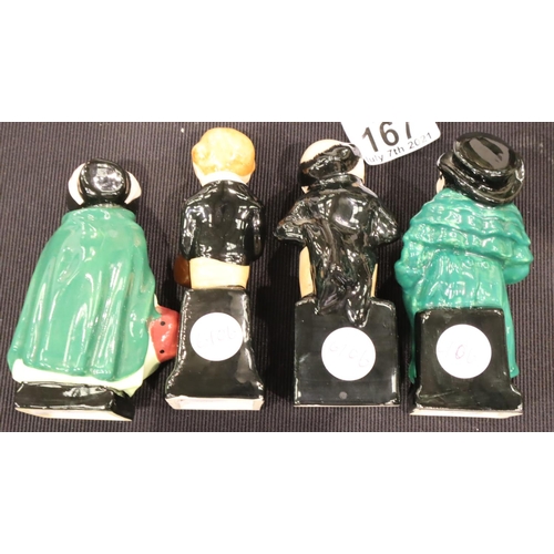 167 - Four Royal Doulton Dickens figurines, tallest H: 11 cm. P&P Group 2 (£18+VAT for the first lot and £... 