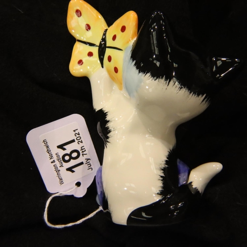 181 - Lorna Bailey cat, Butterfly, H: 13 cm. P&P Group 1 (£14+VAT for the first lot and £1+VAT for subsequ... 