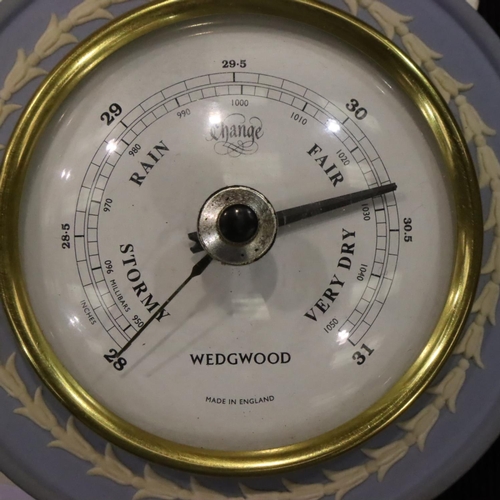 184 - A Wedgwood mantle clock and a Wedgwood wall barometer. Not available for in-house P&P, contact Paul ... 