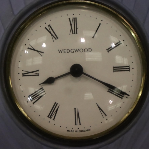 184 - A Wedgwood mantle clock and a Wedgwood wall barometer. Not available for in-house P&P, contact Paul ... 