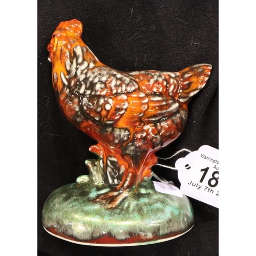 187 - Anita Harris Hen, signed in gold, H: 14 cm. P&P Group 1 (£14+VAT for the first lot and £1+VAT for su... 