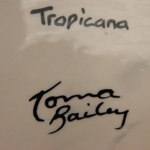 192 - Lorna Bailey tapered vase in the Tropicana pattern, H: 17 cm. P&P Group 2 (£18+VAT for the first lot... 