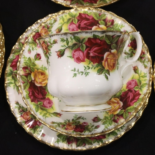 200 - Royal Albert Old Country Roses, five trios and six salad plates, first quality. P&P Group 3 (£25+VAT... 