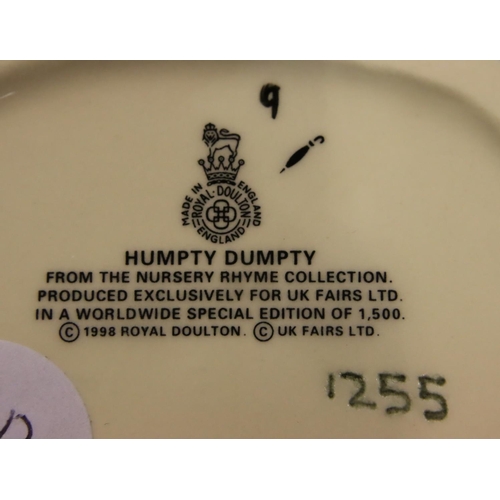 201 - Boxed Royal Doulton limited edition figurine, Humpty Dumpty, number 1255, H: 13 cm. P&P Group 1 (£14... 