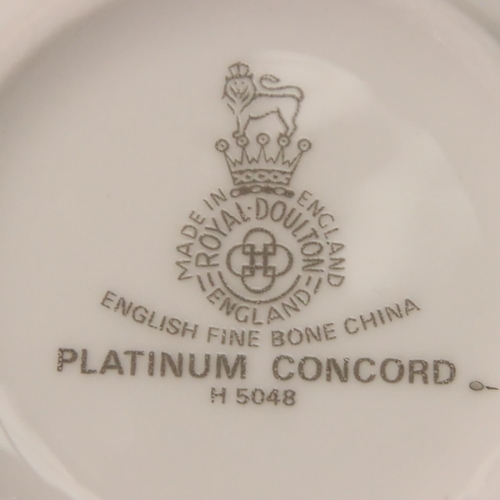 214 - Large quantity of Royal Doulton Platinum dinner and tea ware. Not available for in-house P&P, contac... 