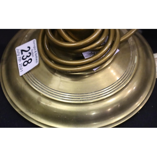 238 - Pair of large brass twist lamp bases, each H: 57 cm. P&P Group 3 (£25+VAT for the first lot and £5+V... 