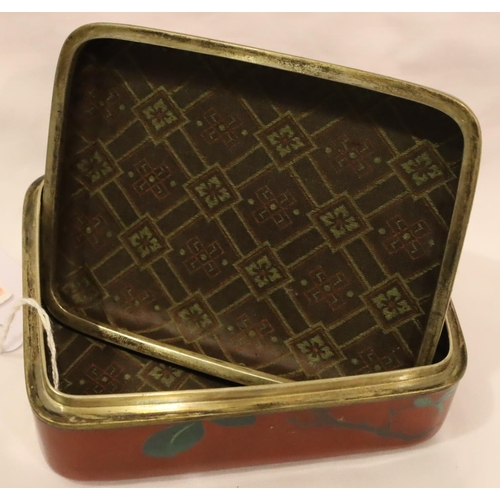 263 - An early 20th century cloisonne lidded box, 11 x 9 x 5 cm. P&P Group 1 (£14+VAT for the first lot an... 