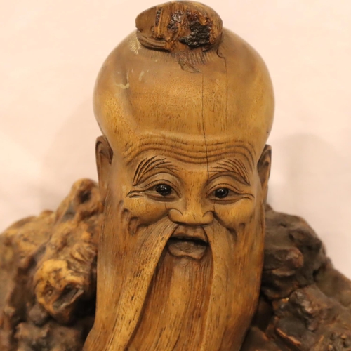 273 - 19th Century Chinese rosewood carved figurine, H: 35 cm. P&P Group 3 (£25+VAT for the first lot and ... 