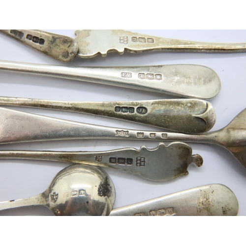 116A - Mixed hallmarked silver teaspoons and sugar nips, 231g. P&P Group 1 (£14+VAT for the first lot and £... 