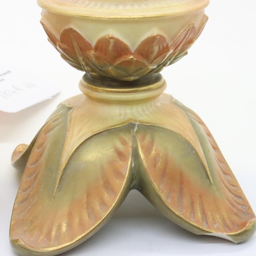 184A - Royal Worcester candlestick (with chip and reglued base) and model 991 pot pourri vase with no damag... 