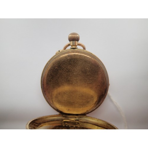 69 - 18ct gold crown wind fob watch, working at lotting. P&P Group 1 (£14+VAT for the first lot and £1+VA... 