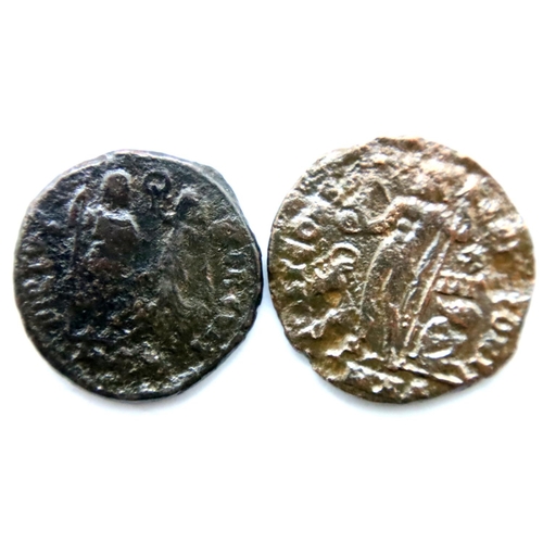 3060 - Two Roman Bronze Constantine Dynasty coins. P&P Group 1 (£14+VAT for the first lot and £1+VAT for su... 