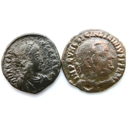 3060 - Two Roman Bronze Constantine Dynasty coins. P&P Group 1 (£14+VAT for the first lot and £1+VAT for su... 