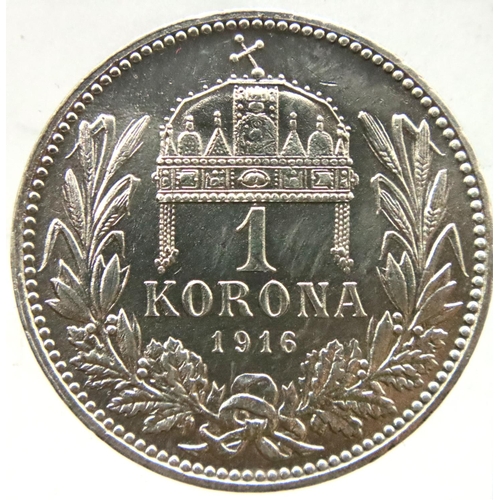 3068 - 1916 Austrian Silver Korona. P&P Group 1 (£14+VAT for the first lot and £1+VAT for subsequent lots)