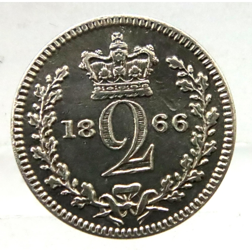 3073 - 1866 Maundy two-pence of Queen Victoria. P&P Group 1 (£14+VAT for the first lot and £1+VAT for subse... 