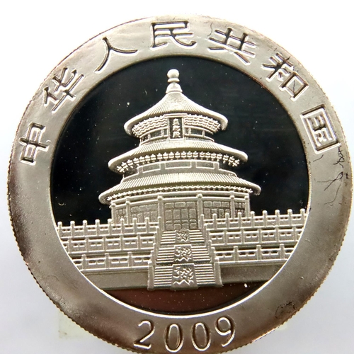 3095 - Chinese 2009 1oz Panda coin. P&P Group 1 (£14+VAT for the first lot and £1+VAT for subsequent lots)