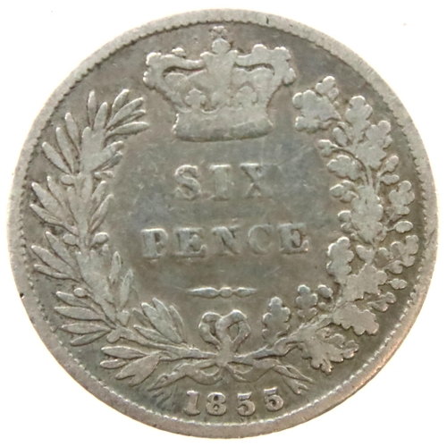 3100 - 1855 sixpence of Queen Victoria, young head. P&P Group 1 (£14+VAT for the first lot and £1+VAT for s... 