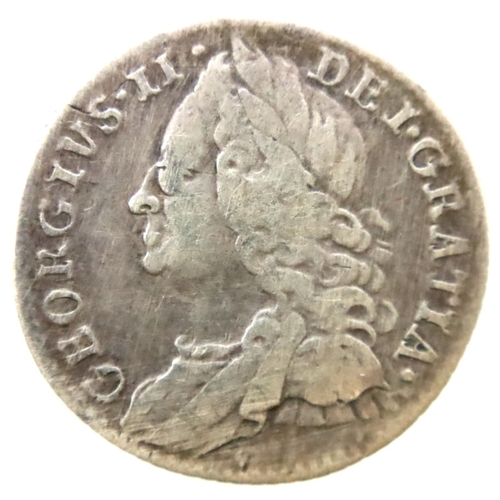 3108 - 1757 sixpence of George II. P&P Group 1 (£14+VAT for the first lot and £1+VAT for subsequent lots)