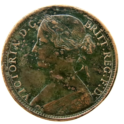 3112 - 1862 bronze penny of Queen Victoria. P&P Group 1 (£14+VAT for the first lot and £1+VAT for subsequen... 