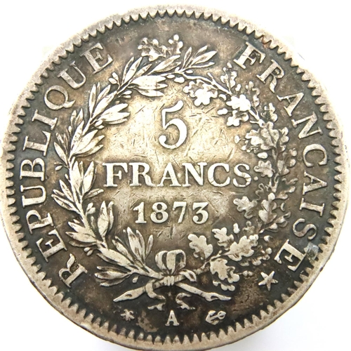 3082 - 1873 5 francs of the French Republic. P&P Group 1 (£14+VAT for the first lot and £1+VAT for subseque... 