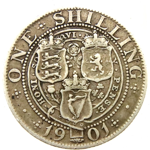 3083 - 1901 final year shilling of Queen Victoria. P&P Group 1 (£14+VAT for the first lot and £1+VAT for su... 