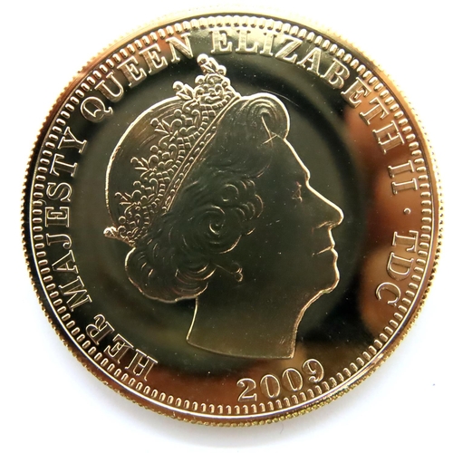 3205 - 2009 London Mint £5 coin, gold plated proof, boxed and encapsulated with COA. P&P Group 1 (£14+VAT f... 