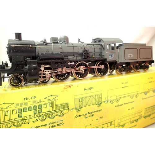 2059 - Liliput HO scale 104, 4.6.0. and bogie tender, Grey, P.O. Midi Agen, 230.715 in very good condition.... 