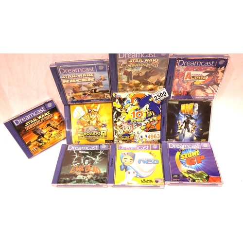 2309 - Ten assorted Dreamcast games, all disc present. P&P Group 2 (£18+VAT for the first lot and £3+VAT fo... 