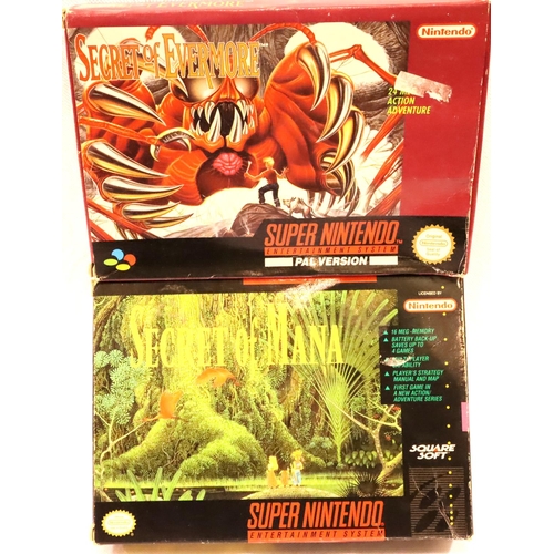 2314 - Two Super Nintendo games, Secret Of Mana and Secret Of Evermore, complete with manuals, all cartridg... 