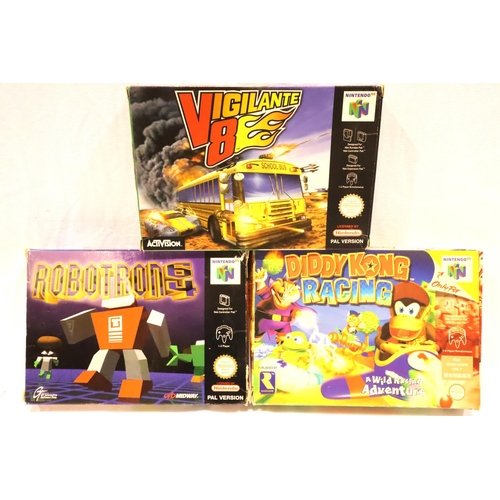 2315 - Three Nintendo 64 games, Robotron 64, V8 Vigilante,  Diddy Kong Racing (Hong Kong version), all cart... 