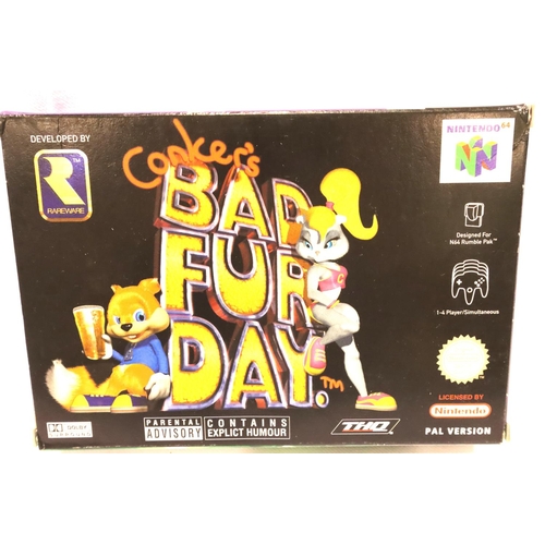 2319 - Nintendo 64 Conkers Bad Fur Day, boxed with booklets etc, all cartridges present. P&P Group 1 (£14+V... 