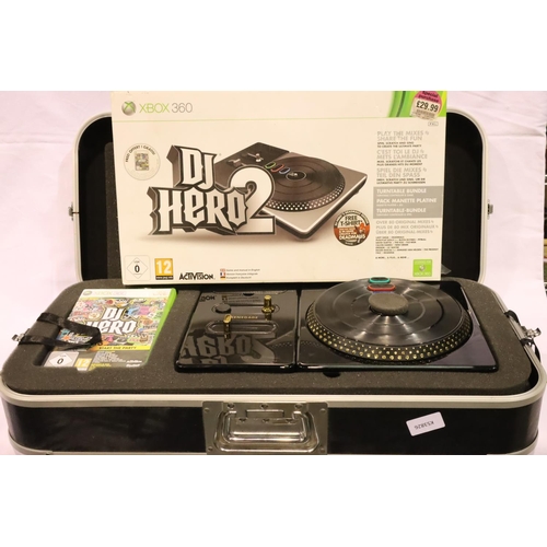 2233 - Xbox 360 DJ Hero turntable in hard case with a boxed DJ Hero 2 turntable. P&P Group 3 (£25+VAT for t... 