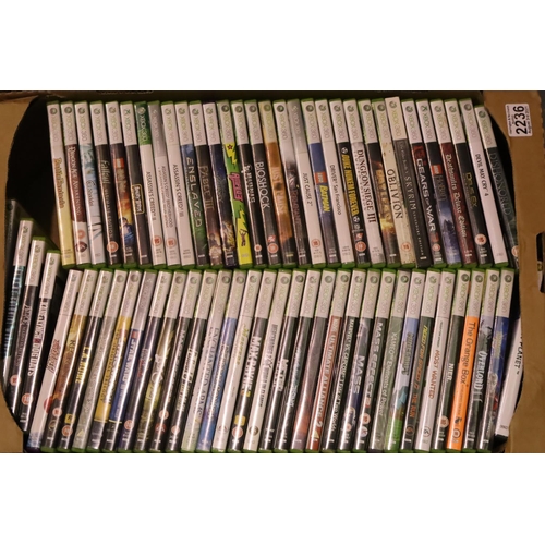 2236 - Approximately fifty Xbox 360 games. All discs present, no manual/manuals for; Mass Effect 3, Minecra... 