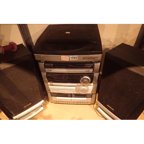1045 - Aiwa digital audio system 2-L10 with two speakers. Not available for in-house P&P, contact Paul O'He... 