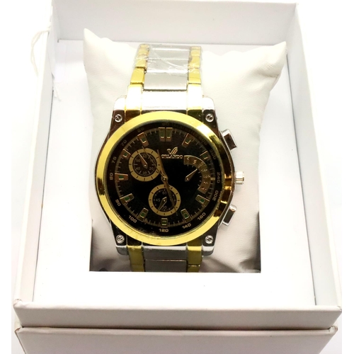 115 - Orlando; gents boxed wristwatch on a metallic bracelet, not working at lotting up. P&P Group 1 (£14+... 