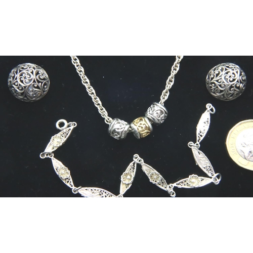 65 - Buckingham Silver necklace set. P&P Group 1 (£14+VAT for the first lot and £1+VAT for subsequent lot... 