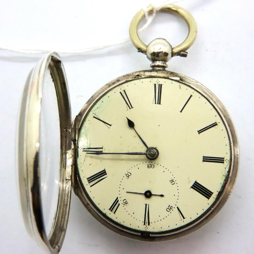 79 - Hallmarked silver pocket watch, London assay, not working at lotting. P&P Group 1 (£14+VAT for the f... 