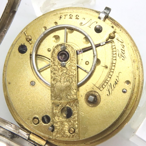 79 - Hallmarked silver pocket watch, London assay, not working at lotting. P&P Group 1 (£14+VAT for the f... 