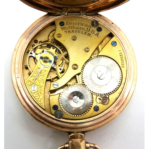 84 - Waltham; gents gold plated pocket watch, not working at lotting. P&P Group 1 (£14+VAT for the first ... 