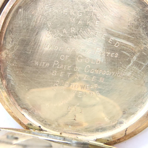 85 - Waltham gold plated pocket watch, lacking second finger. P&P Group 1 (£14+VAT for the first lot and ... 