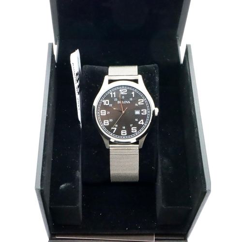 88 - Bulova; gents calendar wristwatch, boxed, working at lotting. P&P Group 1 (£14+VAT for the first lot... 