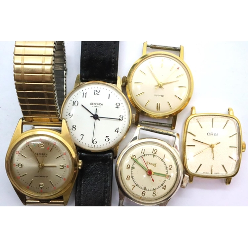 90 - Five mechanical wristwatches including an Oris example. P&P Group 1 (£14+VAT for the first lot and £... 