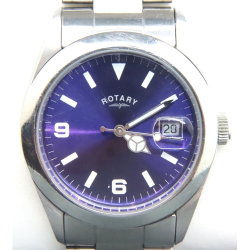 95 - Rotary; gents boxed wristwatch, working at lotting, light surface scratches on stainless steel strap... 